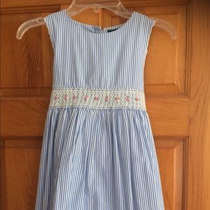 Girls Long Sleeveless Ralph Lauren Tie Back Dress
